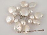 brooch050 Elegance white coin pearl wedding pin brooch in wholesale