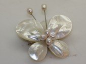 brooch101 60mm  blooming flower design shell  brooch Pin with freshwater pearl