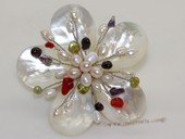 Brooch111 Stylish Seed pearl Brooch in  Culster Flower deisger