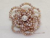 brooch115 Silver Toned Freshwater Potato Pearl Chandelier Brooch