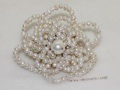 brooch117 Silver Toned Freshwater Potato Pearl Chandelier Brooch