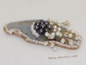 Brooch124 Beautiful Culster Flower Freshwater Pearl Shell Brooch