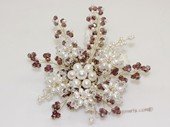 brooch135 Gold Toned White Freshwater Pearl Chandelier Brooch