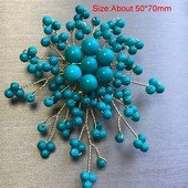 Brooch176 Fashion Silver Toned  Turquoise  Bead Brooch