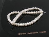 BS01 5pcs natural white 7-8mm freshwater button pearl strands