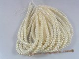 BS06 Nature white 8.5-9.5mm button pearl strands in wholesale