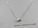 bsp007 Sterling Silver double heart design child's pendant with 16 inch Box Chain