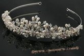 btj037 Hand-wired Pearl floral Pleasure tiara headpiece