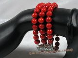 cbr024 Three strands 8mm red round coral bracelet