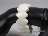 cbr032 14*24mm oval white coral beads spring bracelets  whoelsale