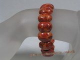 cbr035 stretchy 12*16mm oval red coral bracelets whoelsale