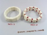 cbr041 sponge white corals curved lines stretchy bracelets