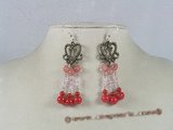 CE011 Wholesale crystal and coral chandelier earrings