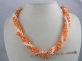 cn027 Triple strand multicolor branch coral twisted necklace onsale