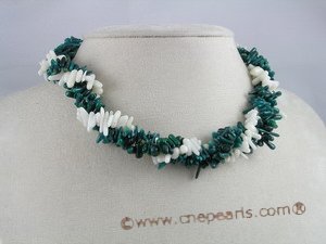 cn029 Triple strand branch coral twisted necklace in multicolor