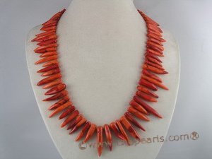cn070 6*30mm capsicum shap red coral beads necklace wholesale