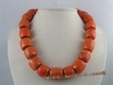 cn072 20*22mm saffron tubby coral beads necklace jewlery