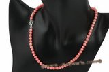 cn119  5-6mm pink round coral princess necklace in wholesale