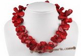 cn126 hand made red teardrop coral necklace with lobster clasp