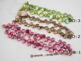 coin_15 12mm dye color side-dirlled coin pearl strands for wholesale