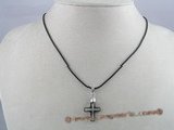 CP008 15*20mm cross faceted Austria crystal pendant with sterling mounting