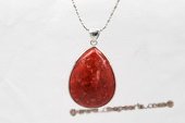 cpd004 30*40mm tear drop design red sponge  coral Pendant