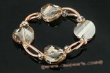 Crbr021 Baroque Austria Crystal and Pipe Stretchy Bracelet