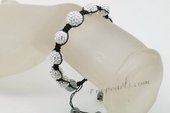 crbr043 Shamballa Bracelet Rhinestones Beads and Hematite