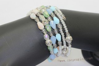 crbr049 Man Made Gemstone Wrap Bracelet Jewelry With Different Color Beads