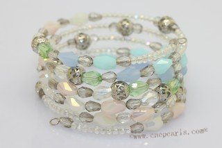 crbr049 Man Made Gemstone Wrap Bracelet Jewelry With Different Color Beads