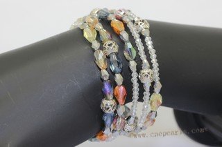 crbr051 Man Made Gemstone Wrap Bracelet Jewelry With Different Color Beads