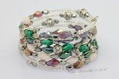 crbr052 Man Made Gemstone Wrap Bracelet Jewelry With Different Color Beads