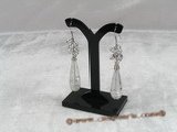 cre004 10*30mm white rain drop crystal bridal dangle earrings