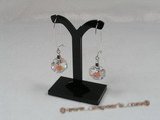 cre007 Austrian Octagon Crystal sterling silver dangle wire earrings