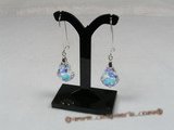 cre009 Sterling tear-drop Austrian Crystal arched wire dangle earrings
