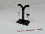 cre011 Sterling cross Austrian Crystal arched wire dangle earrings