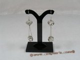 cre014 Sterling round faceted Austrian Crystal dangle earrings