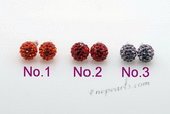 Cre023 Wholesale Shamballa Stud Earrings in Sterling Silver