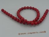 cs011 8mm round red coral beads strands wholesale, 16"in length