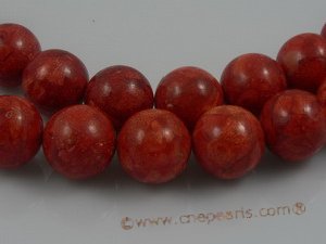 cs015 16mm round red coral beads strands wholesale, 16"in length