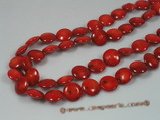 cs017 12mm coin shape red coral beads strands wholesale
