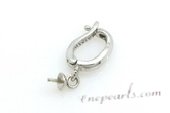 E04 8*14mm enhancer pendant mountting in sterling silver