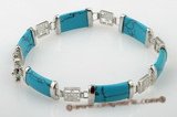 gbr010 Fancy Sterling Silver chineselink bule turquoise bracelet