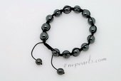 Gbr046 Tungsten Steel Stone Beaded Cord Bracelet