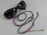 GCH003 Elegant black shell pearl& amethyst Beaded Eyeglass holders onsale