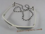 GCH008 wholesale Fashion black faceted crystal & glass beads Eyeglass holders