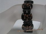 glbr001 18*24mm black lampwork & crystal beads bracelet