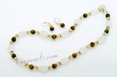 gnset018 Fashion gemstone necklace jewelry set in natural hues