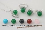 gnset036 925 sterling silver green jade pendant and earrings jewelry set in phoenix design