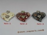 gpd049 60*65mm heart-shape lampwork pendant with 18KGP mountting wholesale